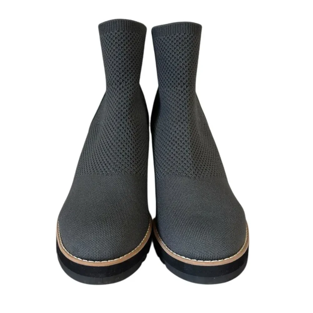 Eileen Fisher London Recycled Stretch Knit Bootie in Gray - Size 11